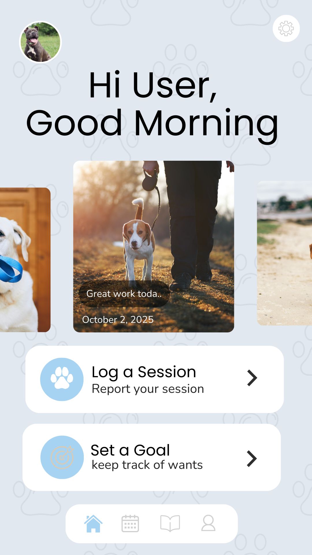 Tail Track App Calendar